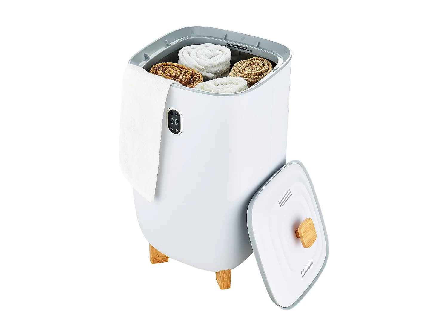 Sèche Serviettes Seau Chauffe Serviette SucceBuy 35L, Écran LED, Fonction Séchage, Minuterie, Blanc