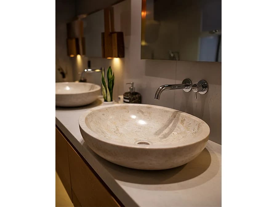 Doram - Vasque marbre beige ovale