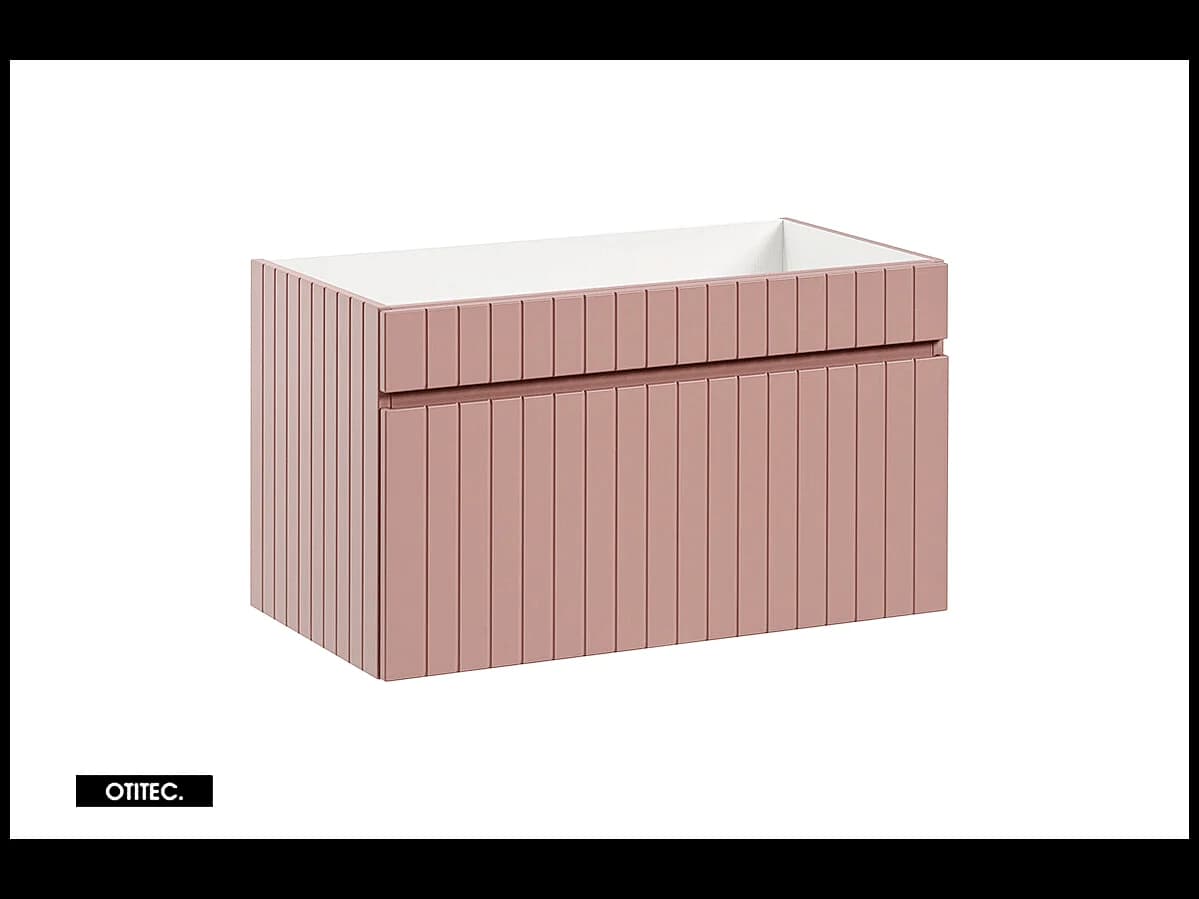 Meuble sous vasque de 80 cm - Rose - 1 tiroir - MINO