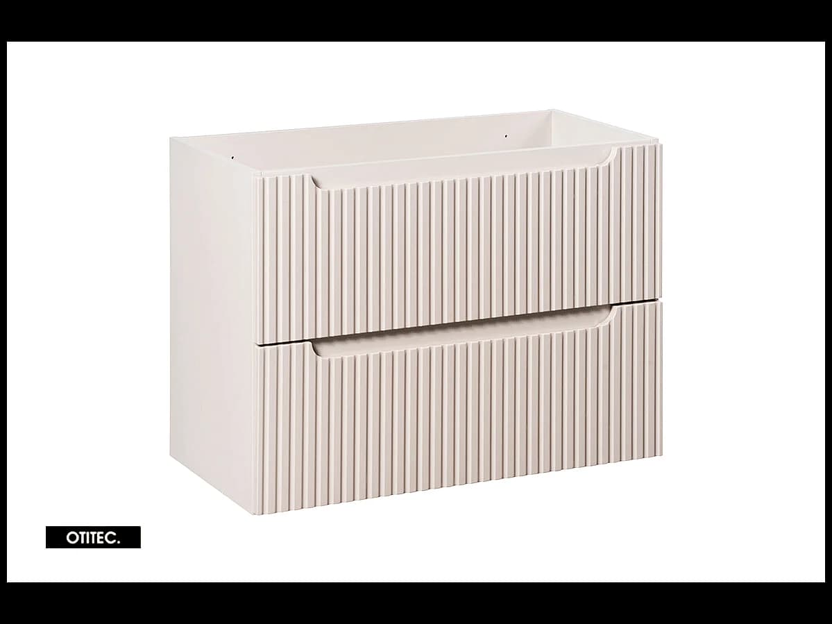 Meuble sous vasque de 80 cm - Cachemire Mat - 2 tiroirs - VOLTA