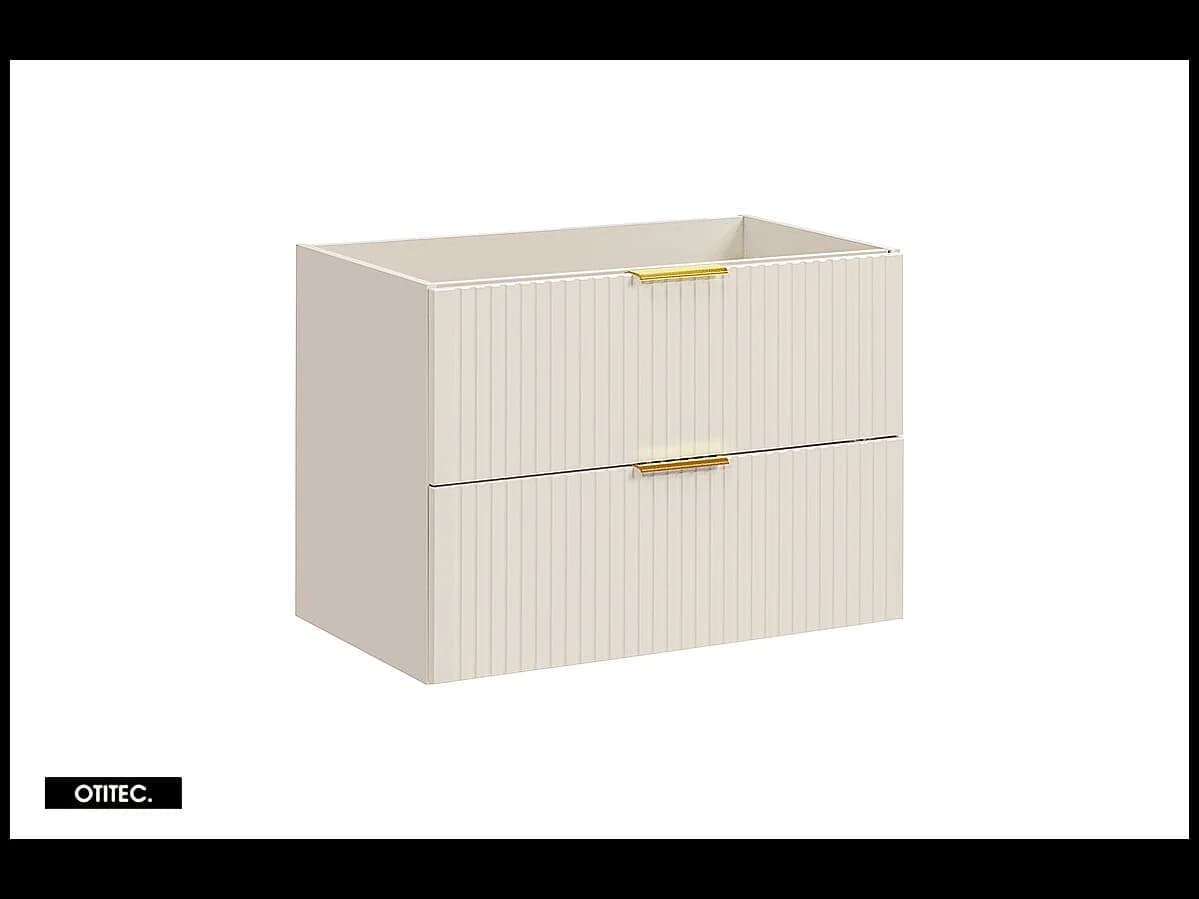 Meuble sous vasque de 80 cm - Cachemire Mat - 2 tiroirs - LIVA