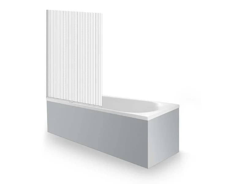Baignoire droite DURAVIT D-Neo 170 x75 cm + Pare bain gauche AURYS Raywall chromé