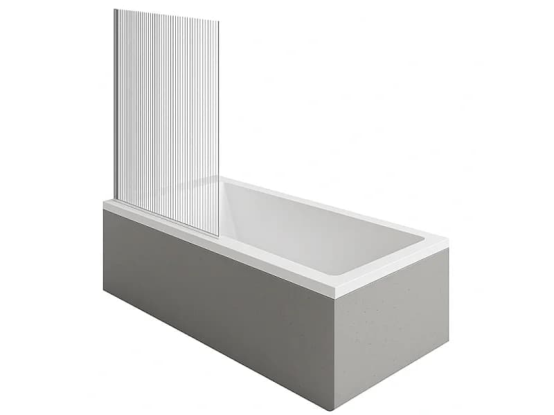 Baignoire droite DURAVIT Strack 160 x70 cm + Pare bain gauche AURYS Raywall chromé