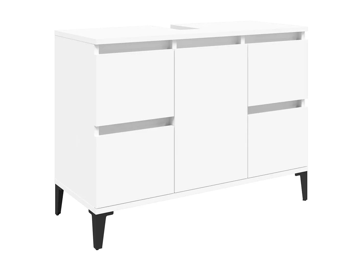 Meuble d'évier armoire de bois blanche 80 x 33 x 60 cm 02_0006810