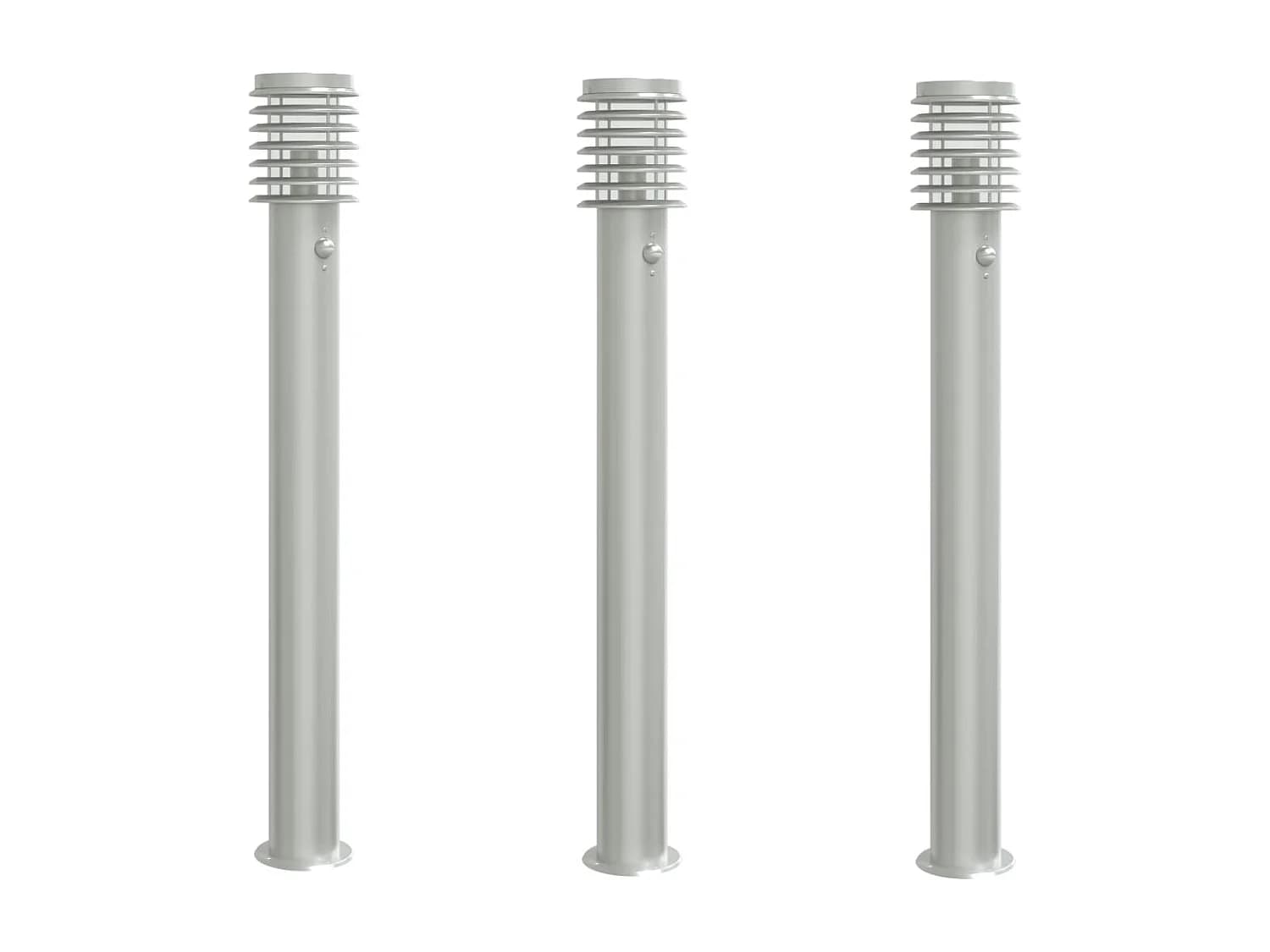 Lampadaires d'extérieur avec capteurs argenté 14 x 14 x 110 cm 02_0042567