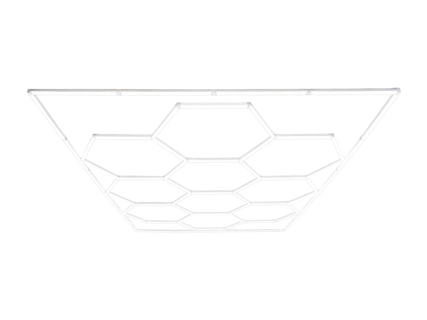 Lot de 10 Plafonnier LED Hexagonale & Bordures 2 x 5 Cadres Modulaires Blanc 120 Lumens 6500K 3 Choix de Montage & [Kit Pour Plafond Suspendu INCLUS]