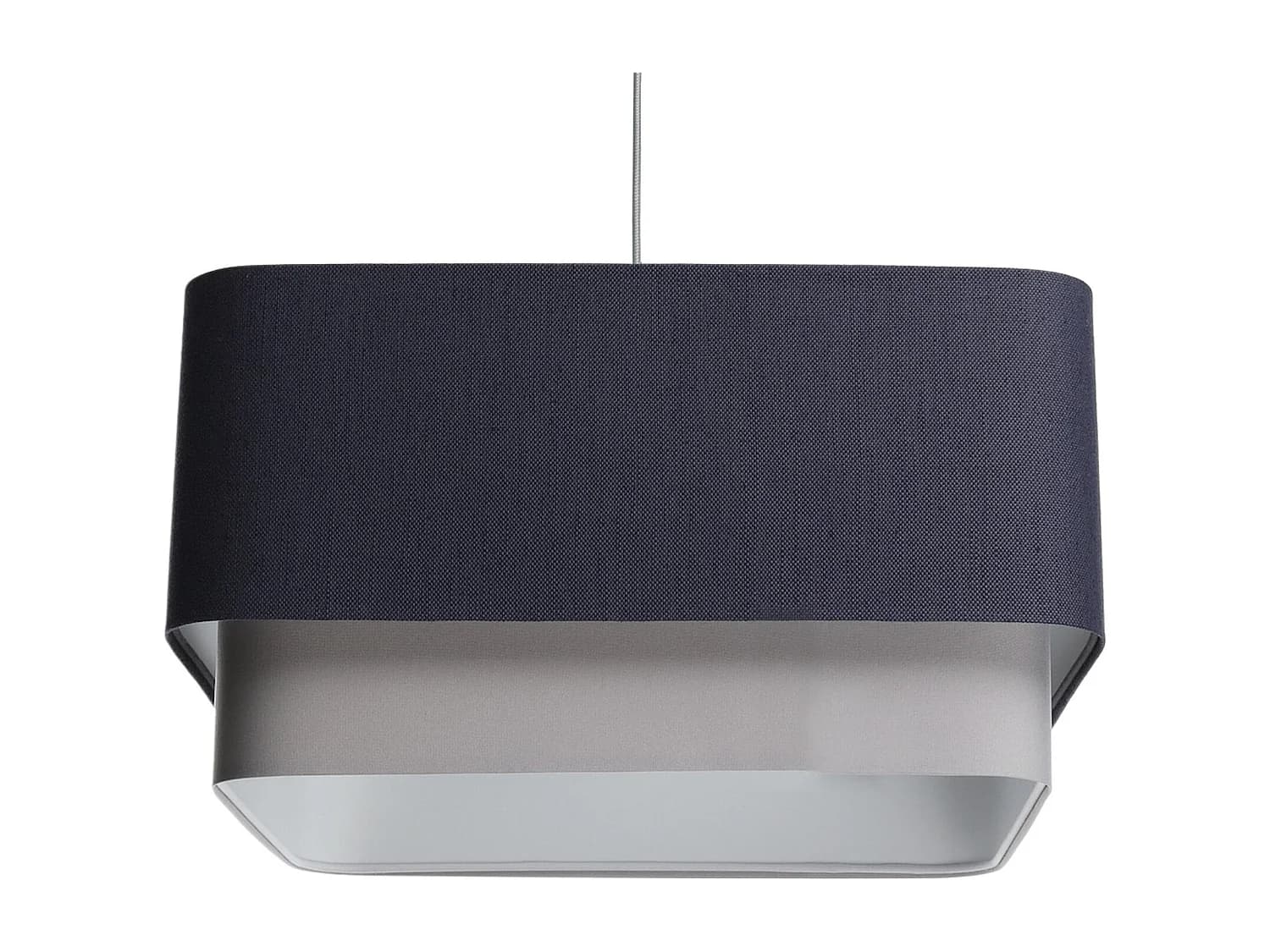Suspension élégante en lin texturé et PVC gris