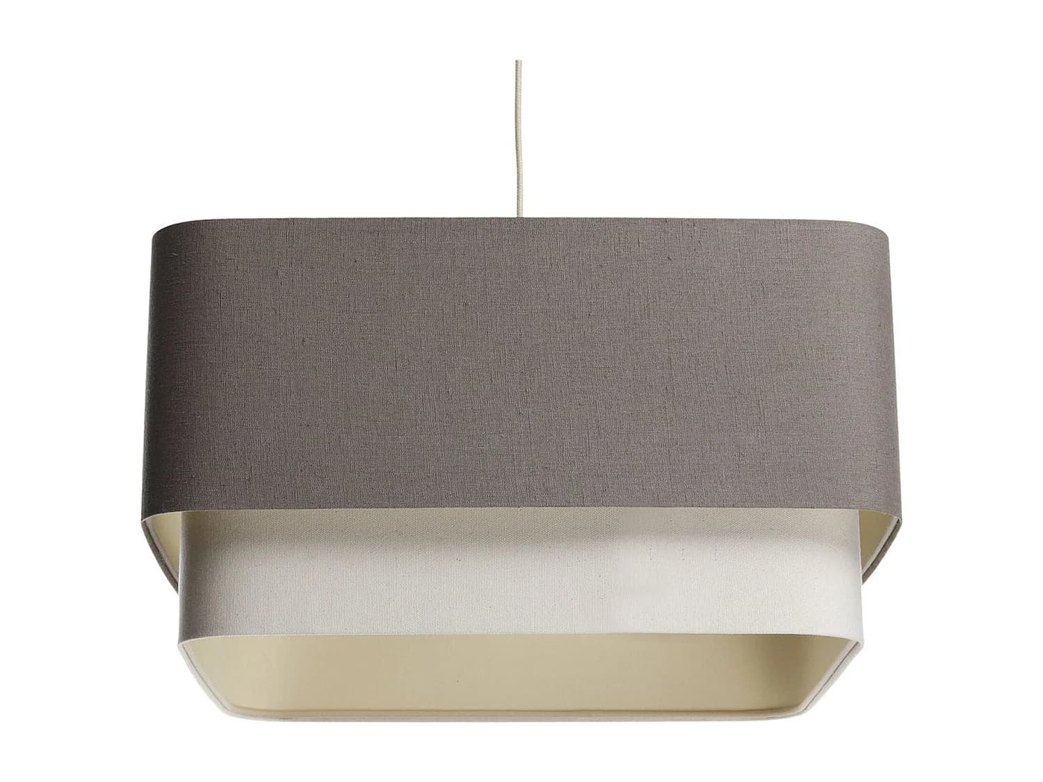 Suspension épurée en tissu lin et PVC beige