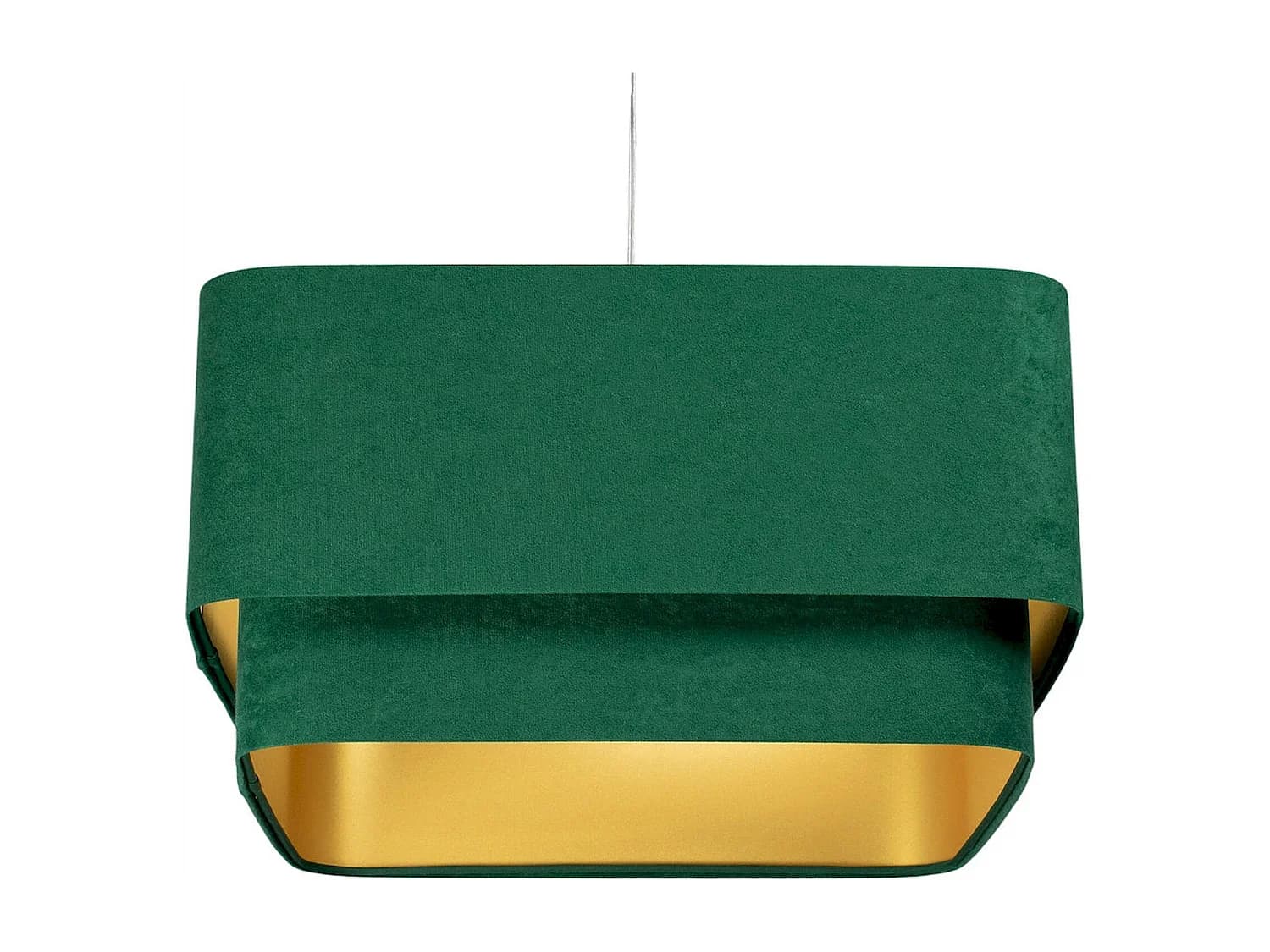 Suspension tendance en velours et PVC doré