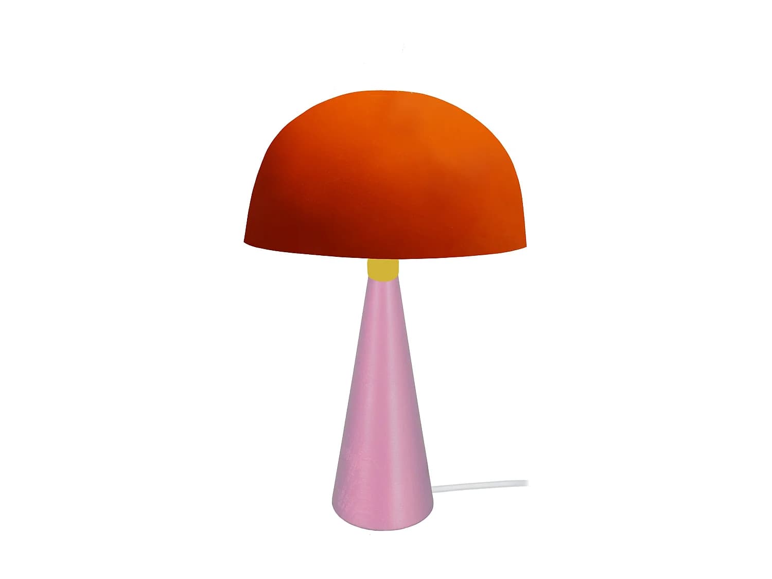 Lampe a Poser TOSEL ,métal,bois,Orange ,H37xD24,5xP24,5cm