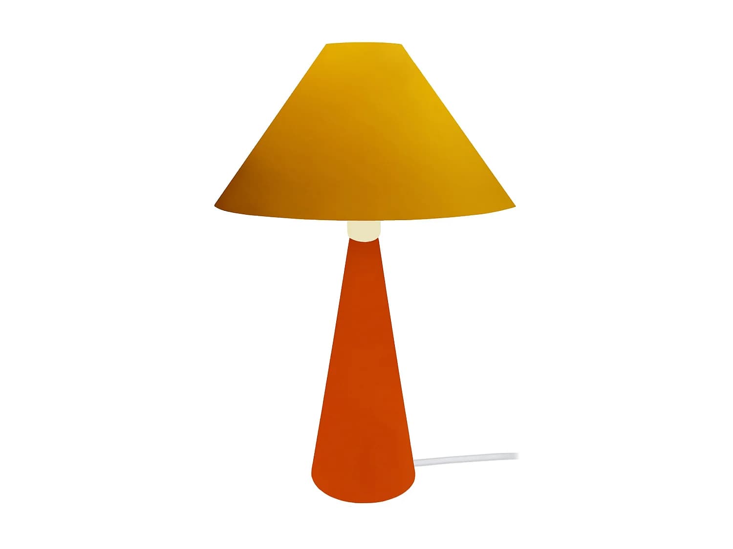 Lampe a Poser TOSEL ,métal,bois,Jaune ,H37xD21xP21cm