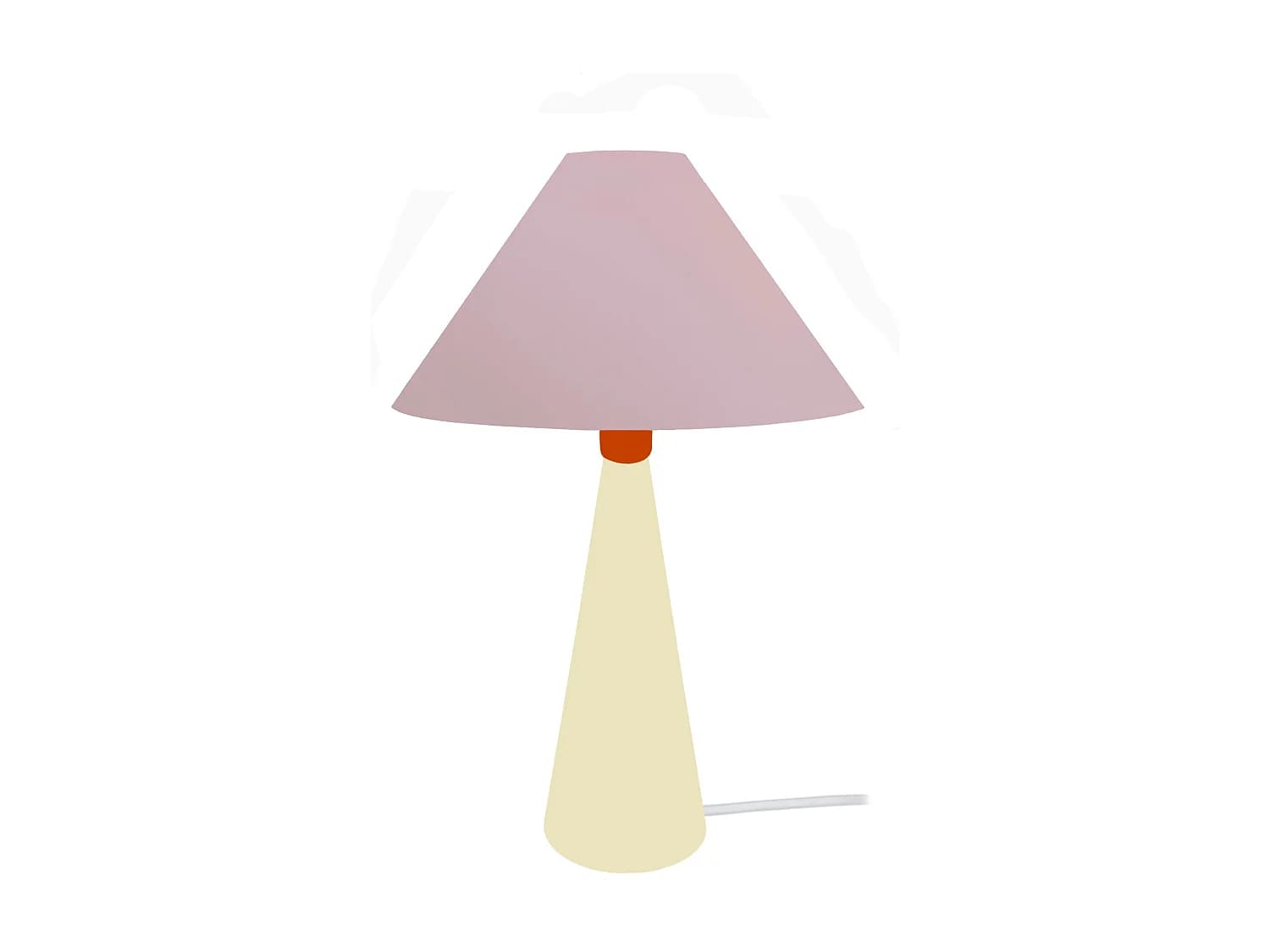 Lampe a Poser TOSEL ,métal,bois,Rose ,H37xD21xP21cm