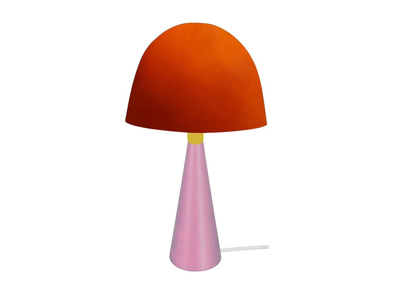 Lampe a Poser TOSEL ,métal,bois,Orange ,H37xD22xP22cm