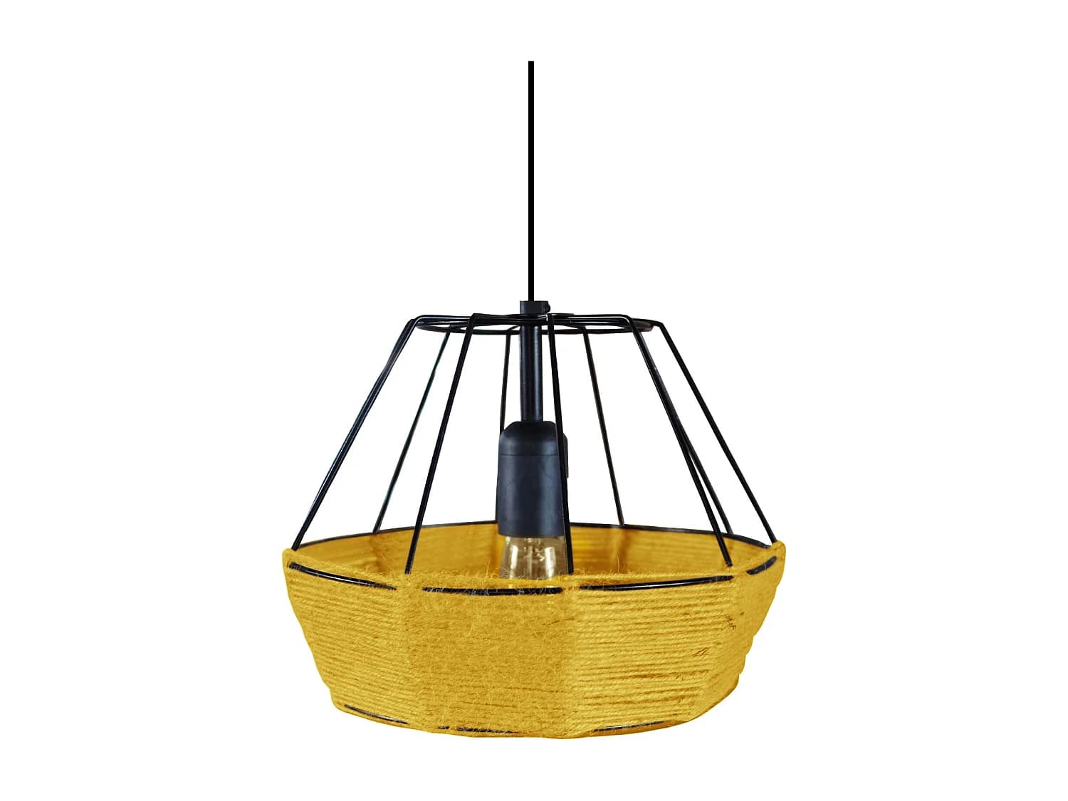 Suspension TOSEL ,métal,fibre ,Jaune , H90xD25xP25cm
