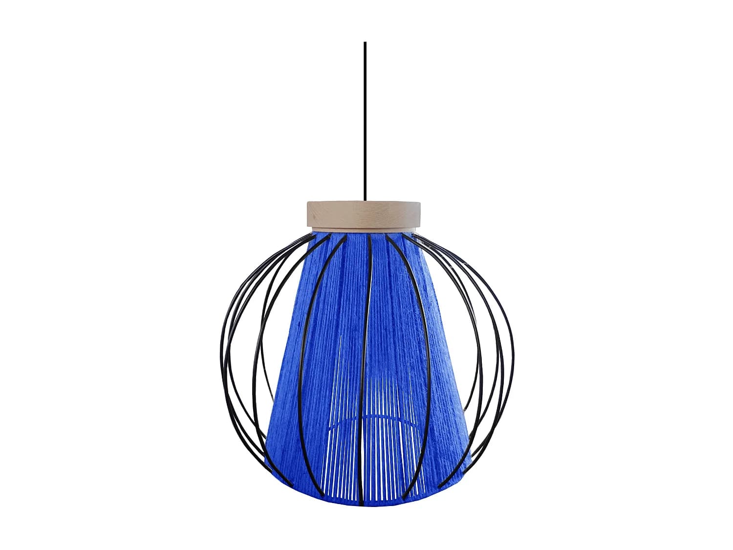 Suspension TOSEL ,métal,fibre ,Bleu,H90xD 32x P 32 cm