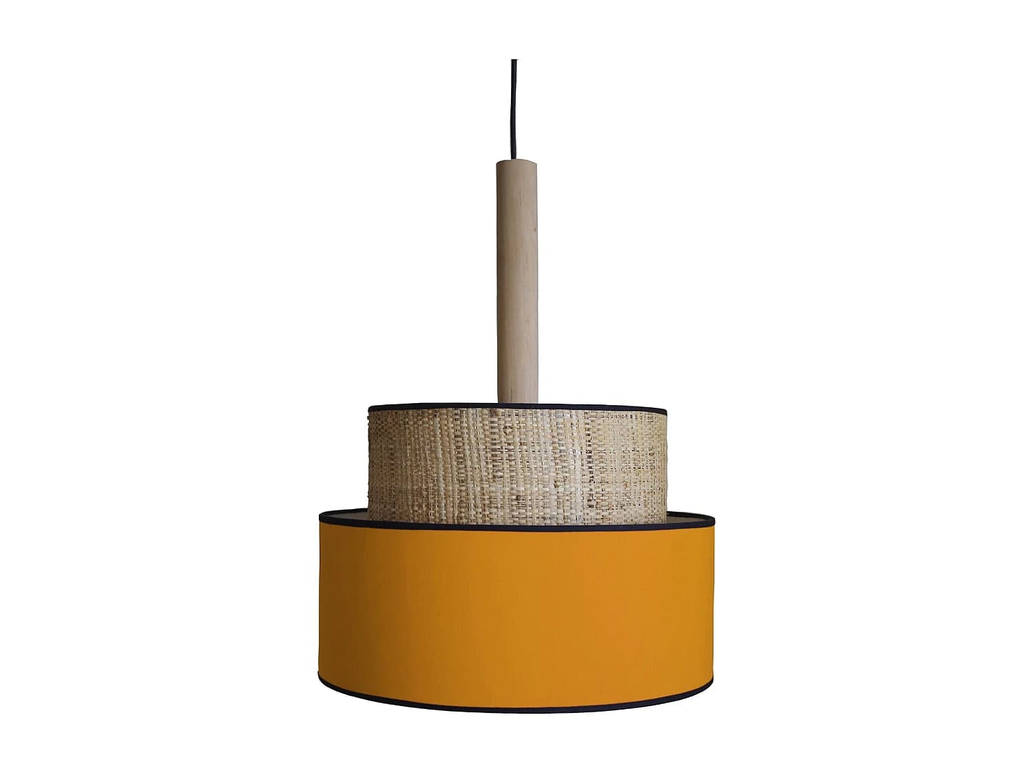 Suspension TOSEL ,métal,fibre ,Jaune ,H 87x D35xP35cm
