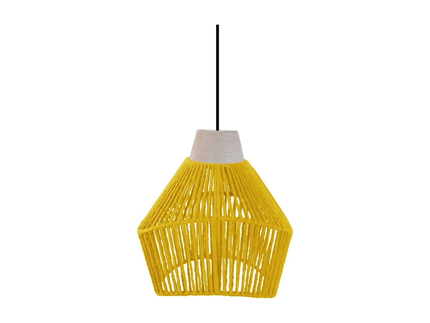 Suspension TOSEL ,métal,fibre ,Jaune ,H 80xD13xP17cm