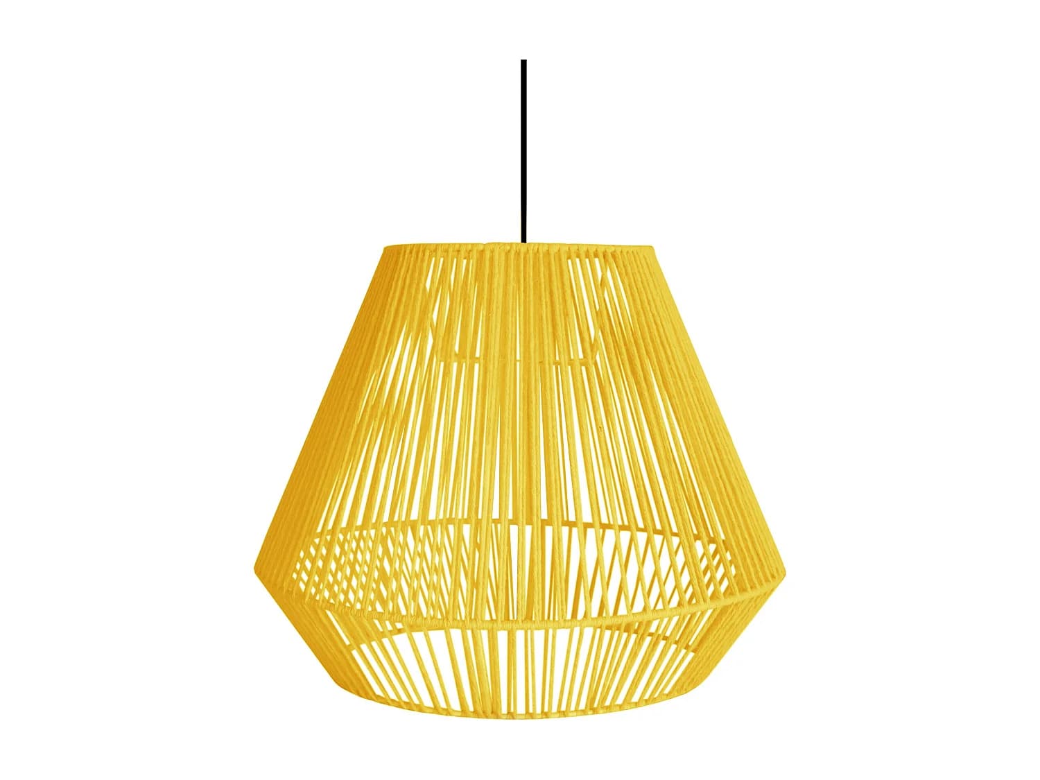 Suspension TOSEL ,métal,fibre ,Jaune ,H88xD40xP40cm