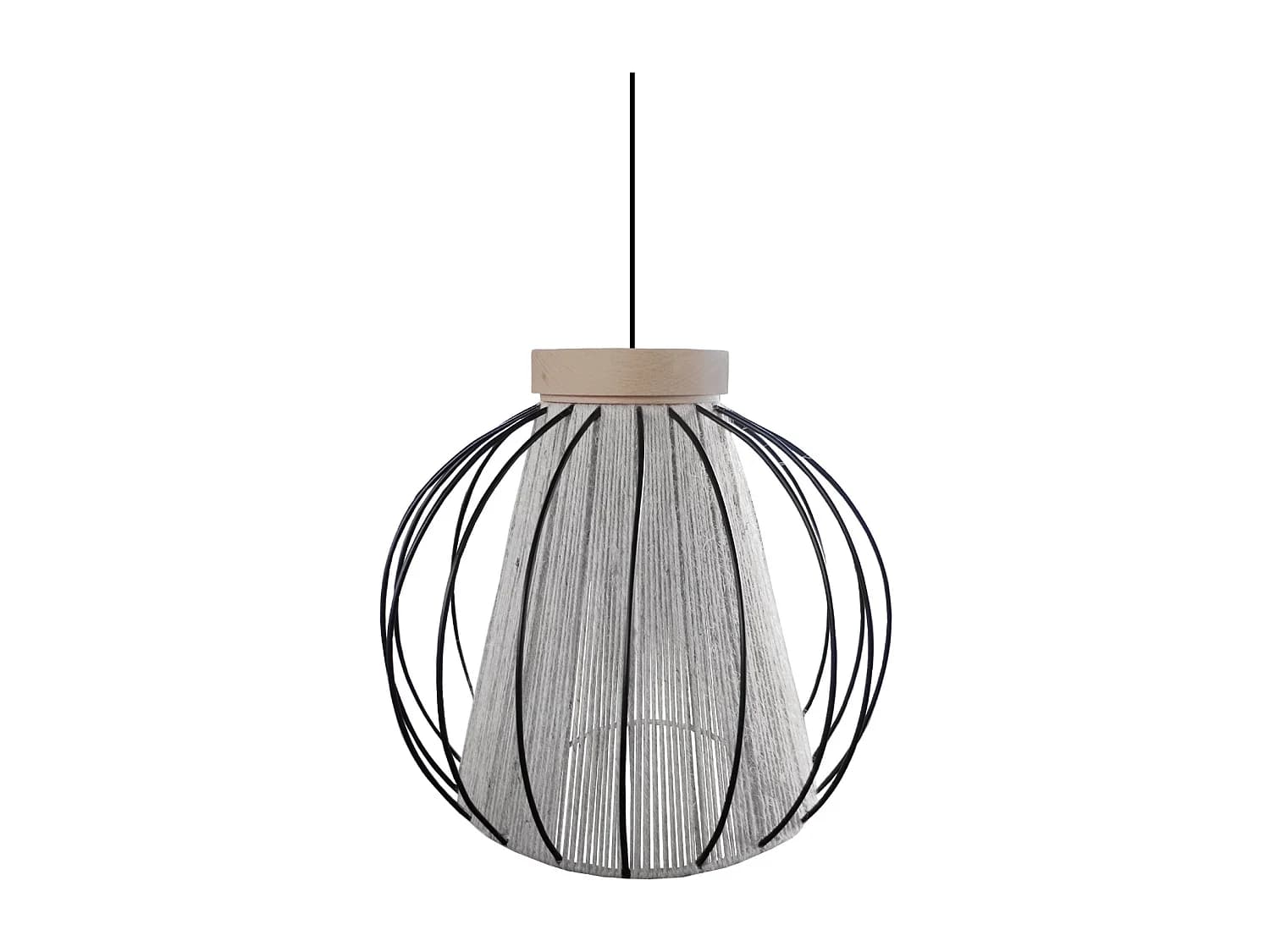 Suspension TOSEL ,métal,fibre ,Blanc ,H 90x D32xP32 cm