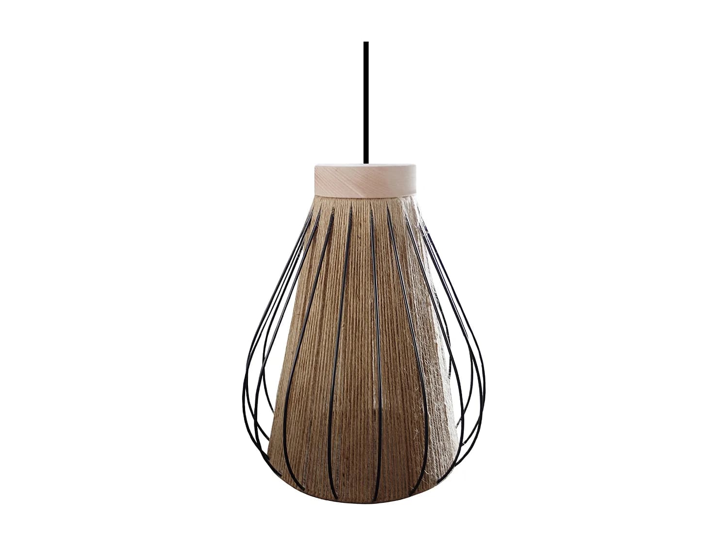 Suspension TOSEL ,métal,fibre ,naturel,H90xD28xP28cm