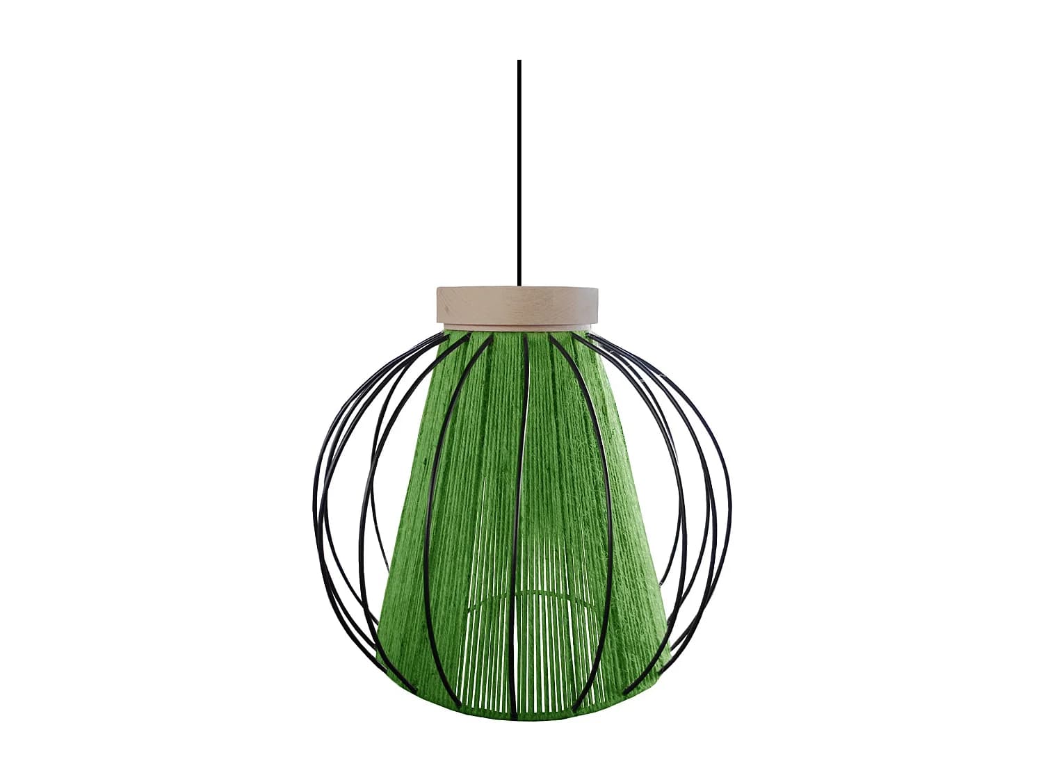 Suspension TOSEL ,métal,fibre ,naturel,H 90xD 32x P 32cm