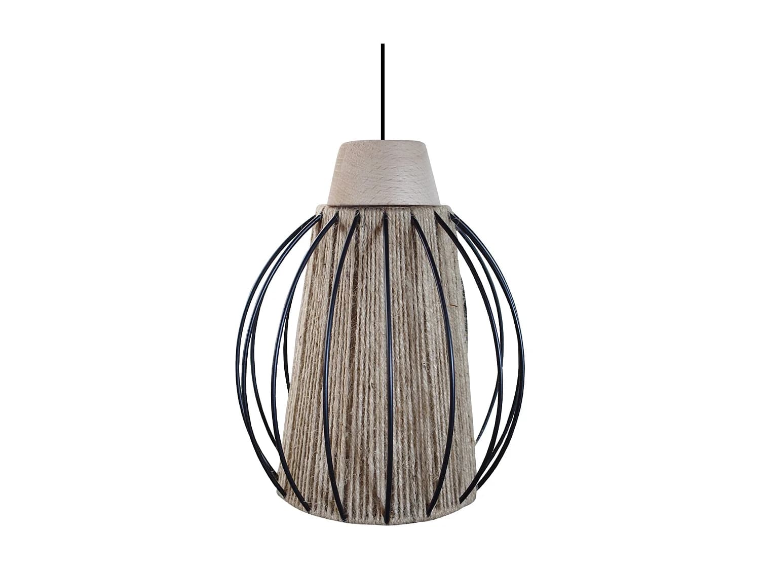 Suspension TOSEL ,métal,fibre ,naturel,H 90xD20x P 20cm