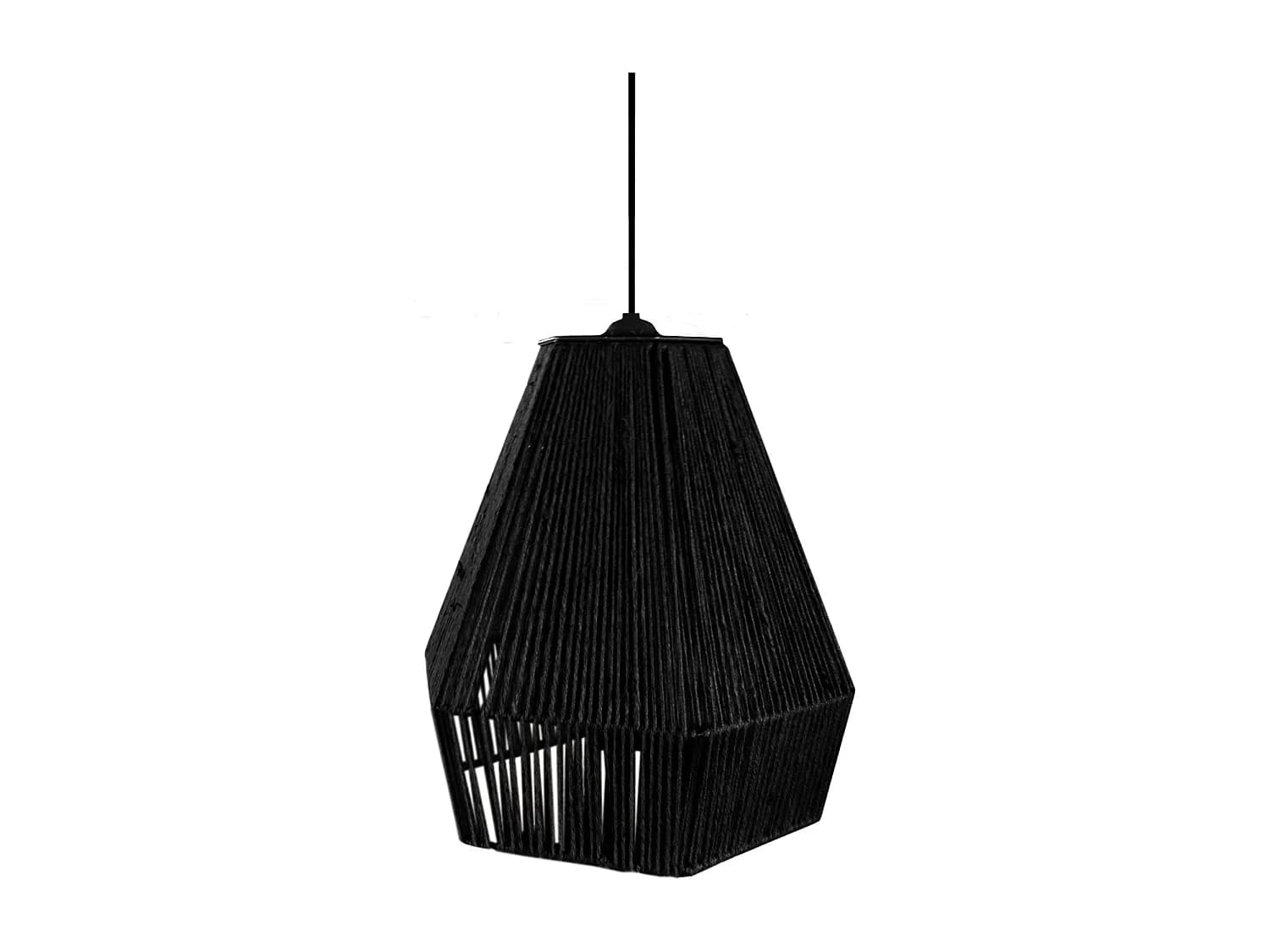 Suspension TOSEL ,métal,fibre ,Noir , H 90xD30x P 30cm