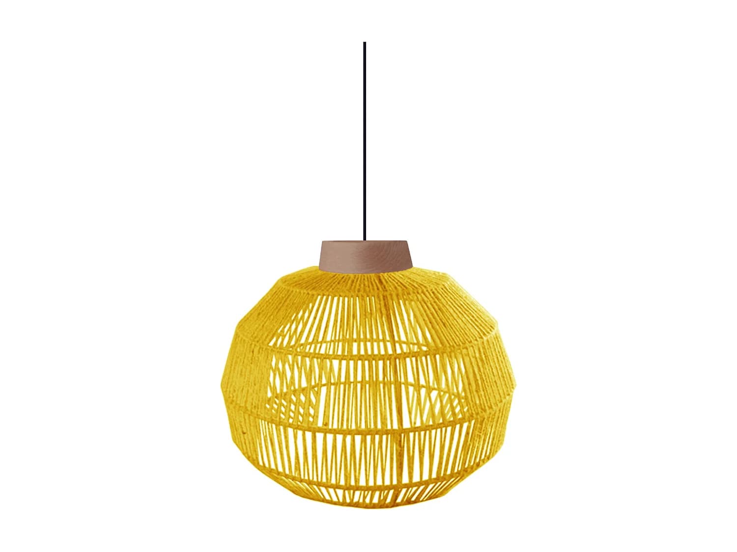 Suspension TOSEL ,métal,fibre ,Jaune , H90xD40xP40cm