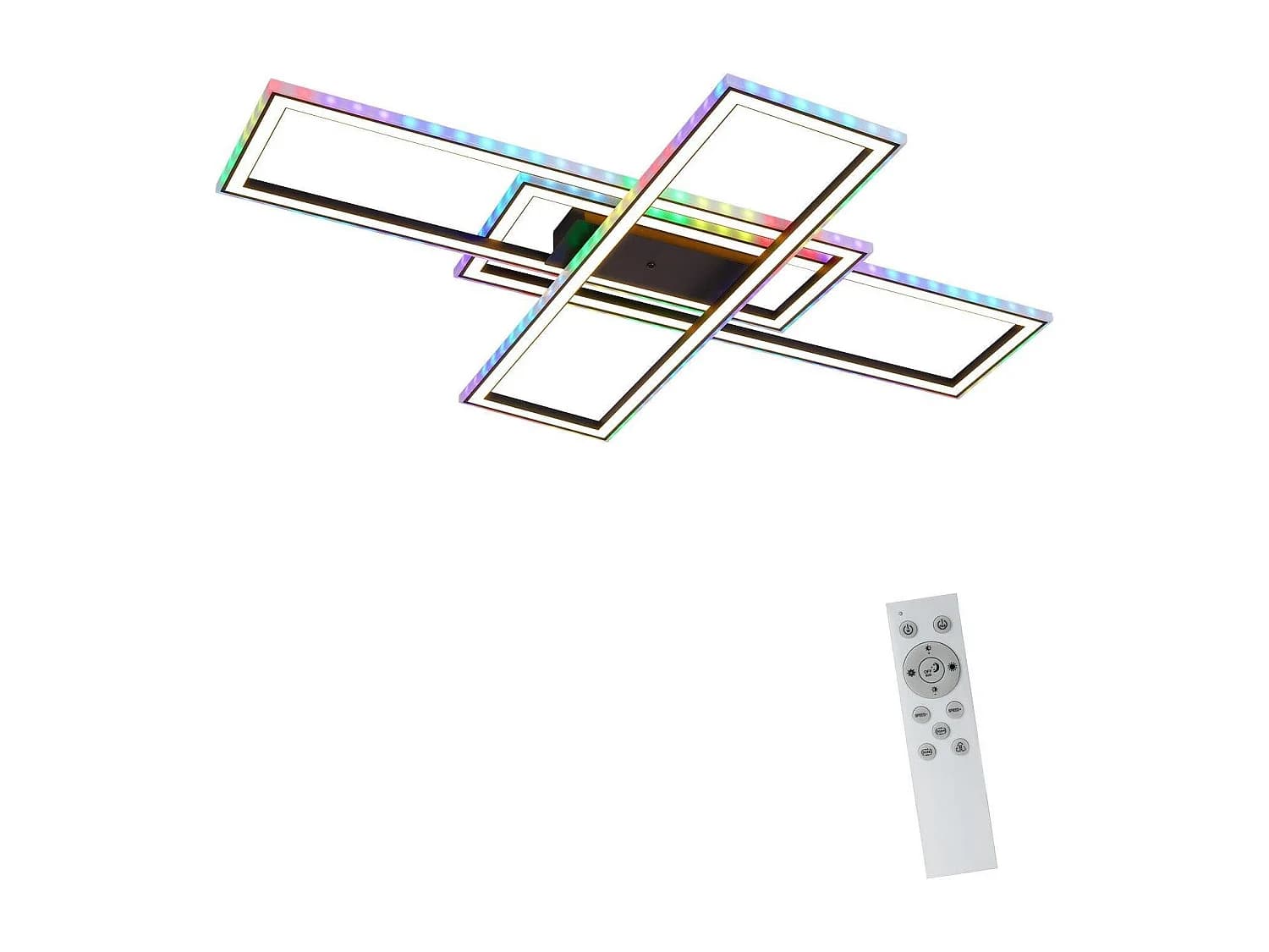 Nettlife Plafonnier led pour chambre à coucher - 35 W - intensité variable - noir - avec télécommande - couleur rvb changeante - plafonnier carré