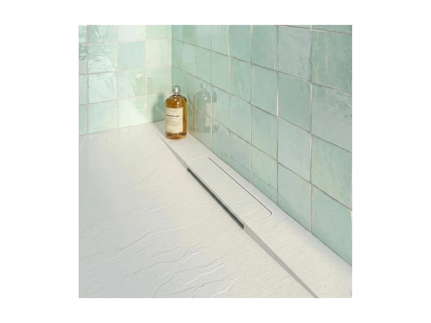 Receveur de douche ONA aspect pierre extra-plat blanc