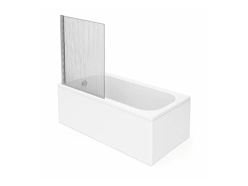 Baignoire droite VILLEROY ET BOCH Oberon quaryl 170 x 75 cm + Pare bain gauche AURYS Raywall chromé