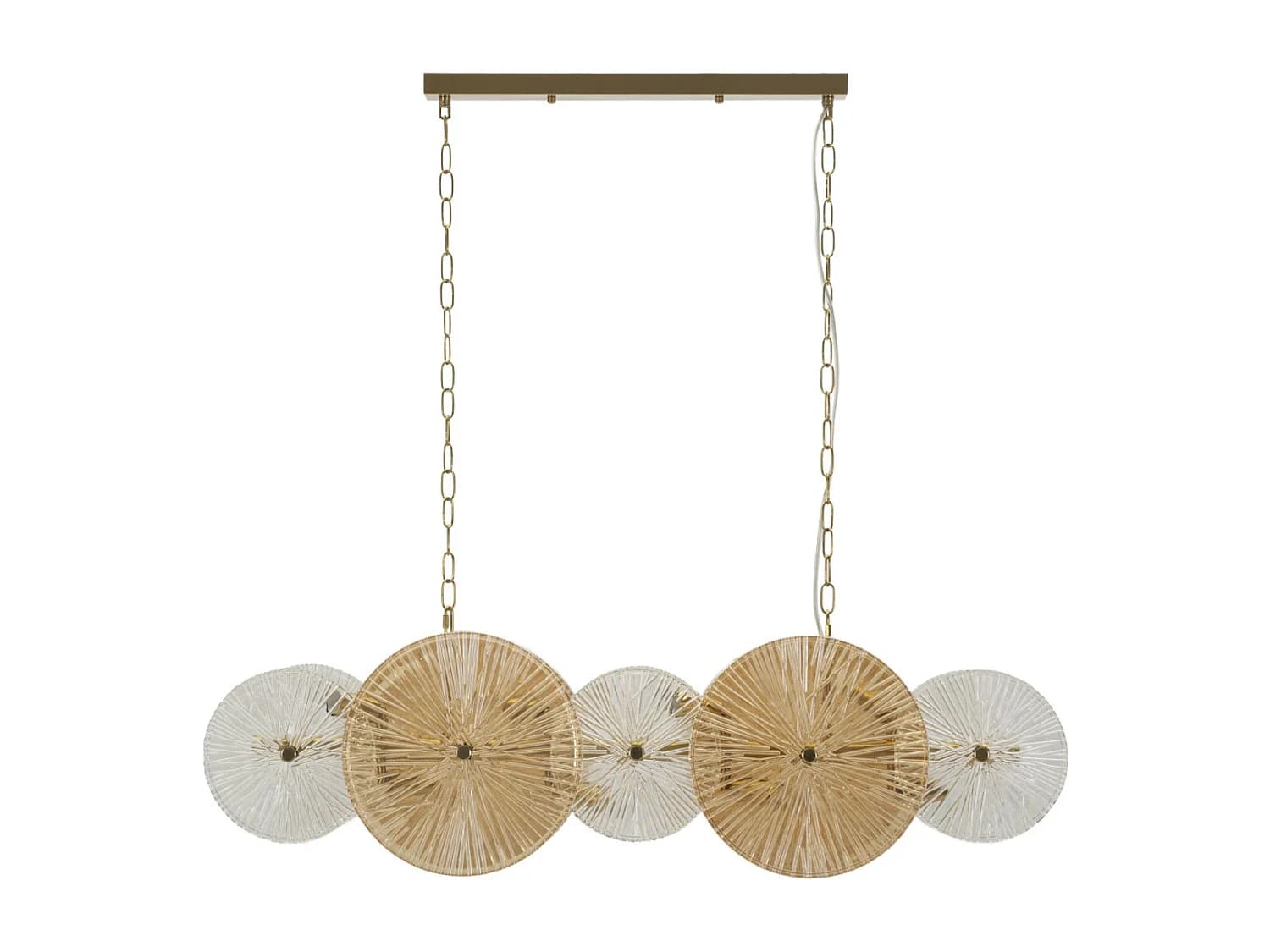 Suspension Design en Verre "Osaka" 100cm Or & Transparent