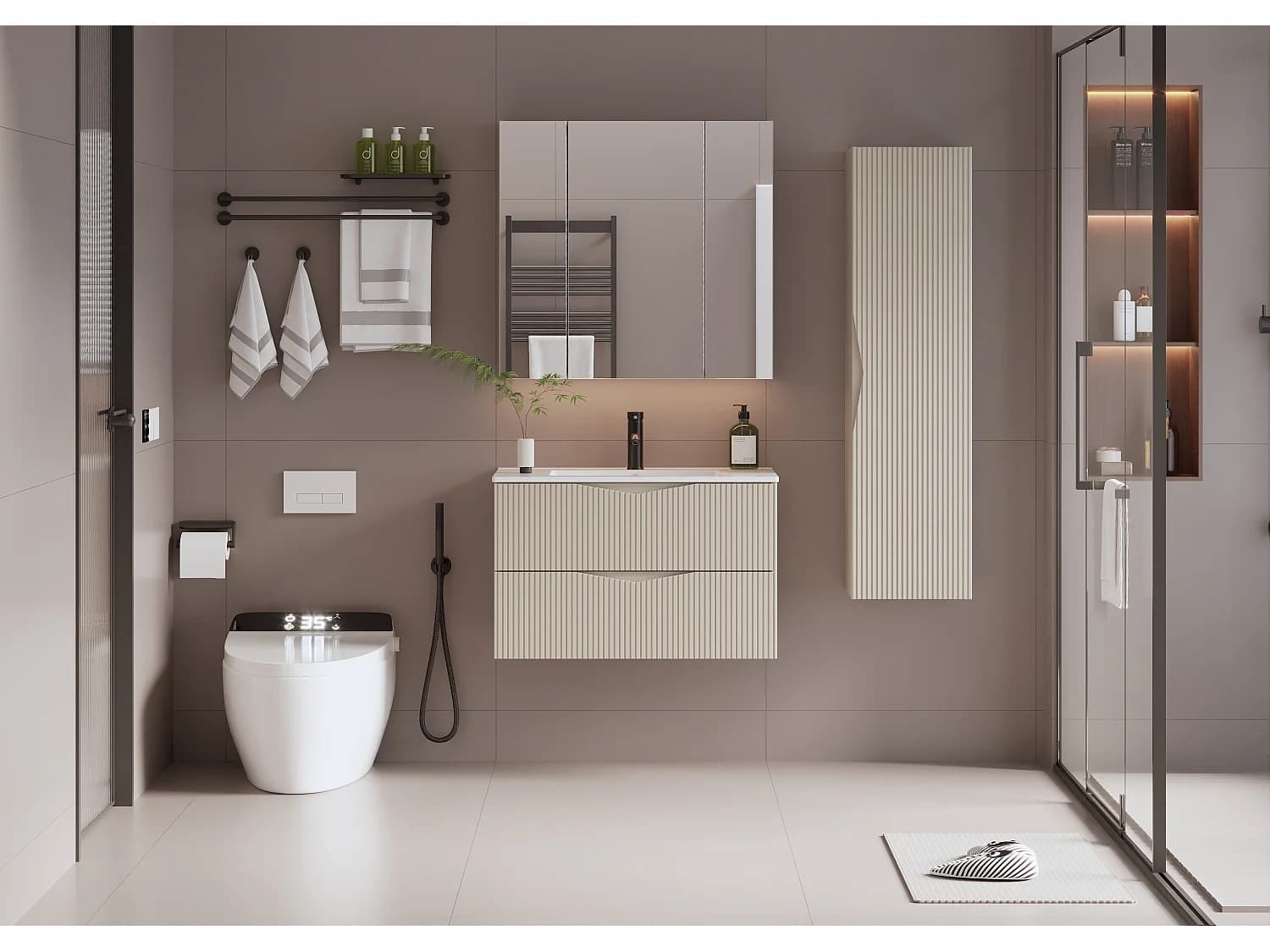 Meuble sous-vasque 80cm Tao Cachemire