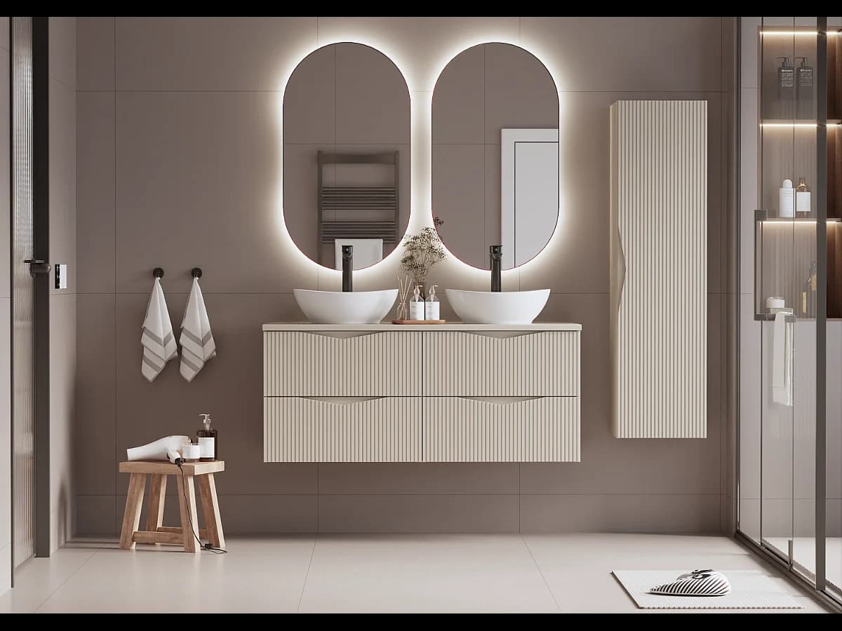 Meuble sous-vasque 120cm plan de toilette Tao Cachemire