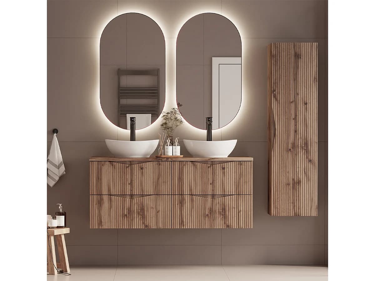 Meuble sous-vasque 120cm plan de toilette Tao Bois