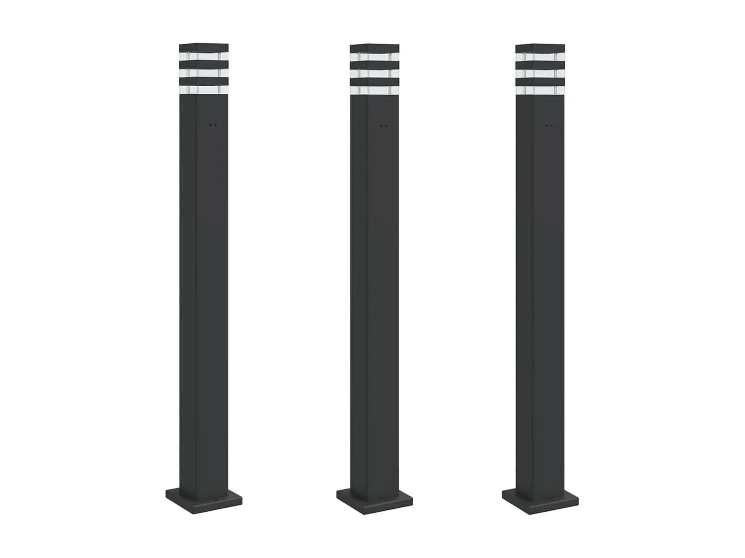 Lampadaires d'extérieur avec sortie aluminium noire 14 x 14 x 110 cm 02_0042569