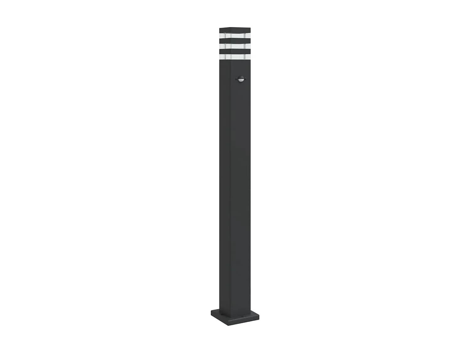 Lampadaire d'extérieur avec capteur aluminium noire 14 x 14 x 110 cm 02_0042520