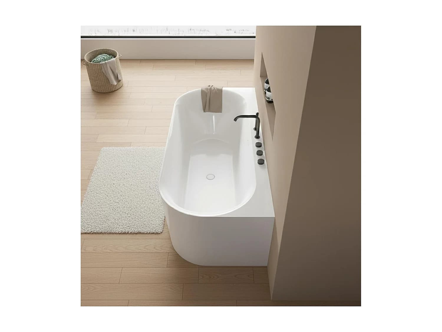 Baignoire acrylique murale blanche 170cm FORMA