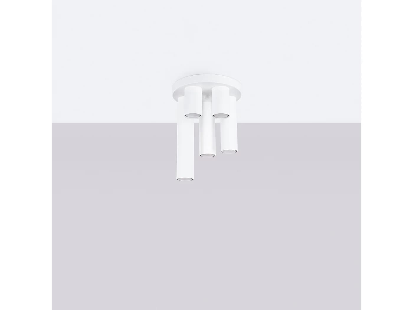 Plafonnier Toris moderne en acier - 5 sources lumineuses 4000K - L.25 x H.33 cm - blanc