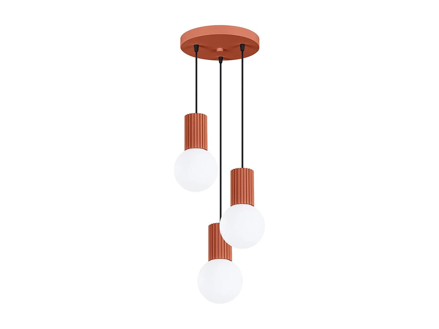 Lampe suspendue Orbis 3P rouge ochra