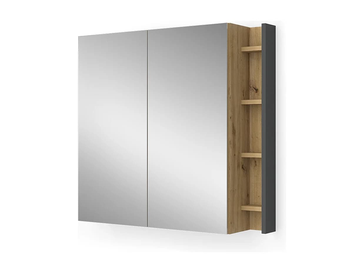 Armoire de toilette anthracite/artisan 80x18x75 edelin