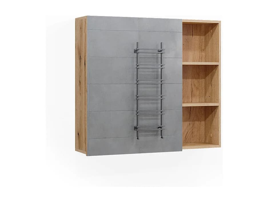 Armoire de toilette chêne 90x22.1x80.9 rudi