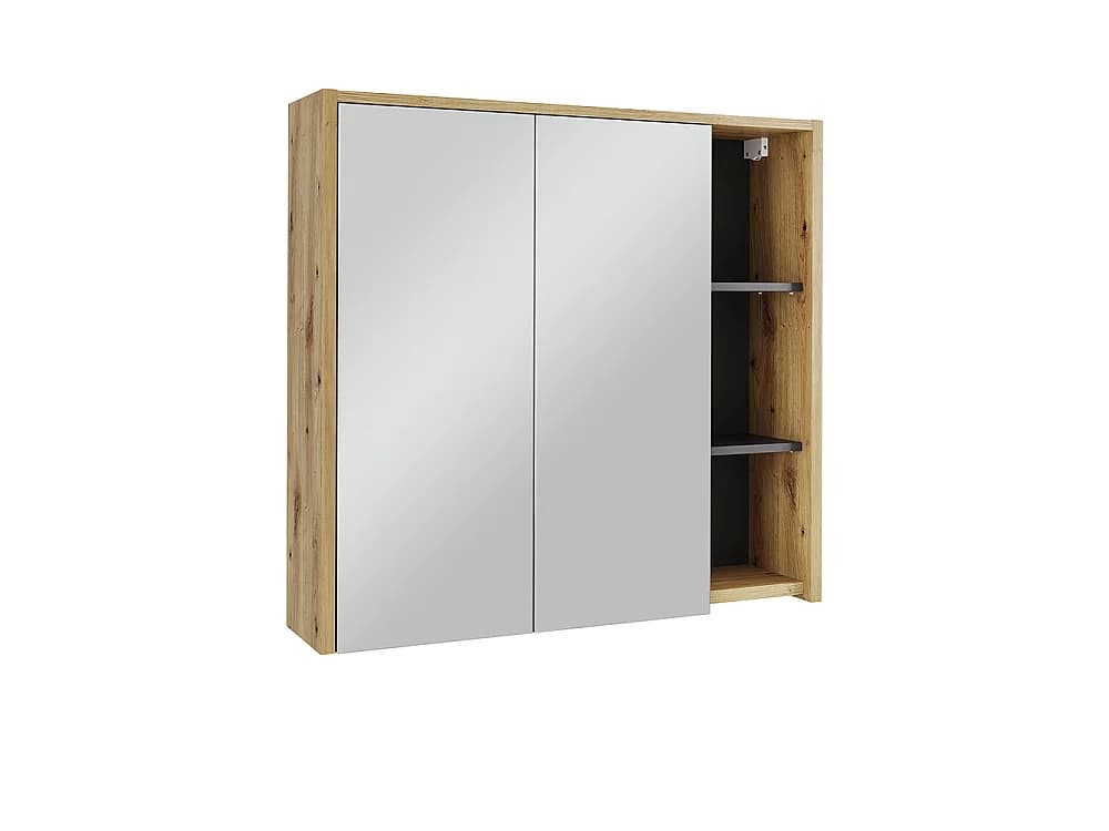 Armoire de salle de bain avec miroir artisan/gris 80x18x75 viola