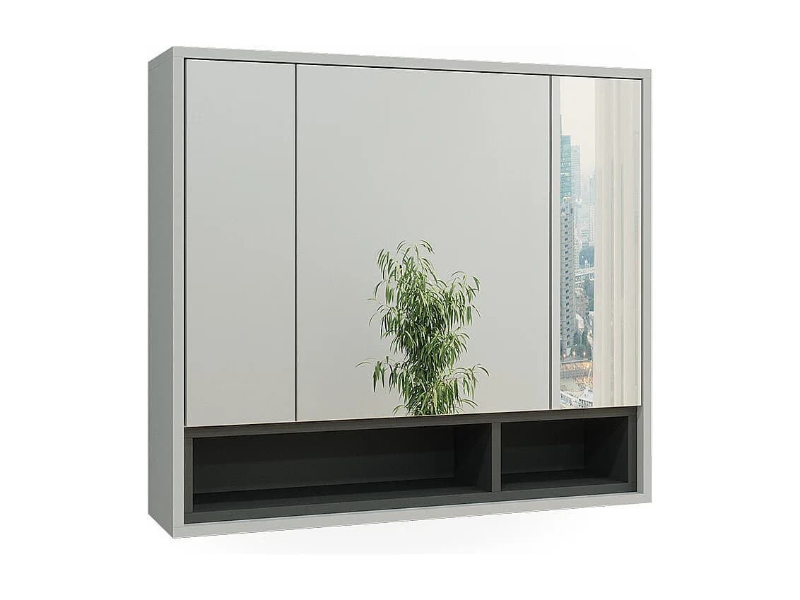 Armoire de toilette gris/anthracite 80x20x72 beatrice