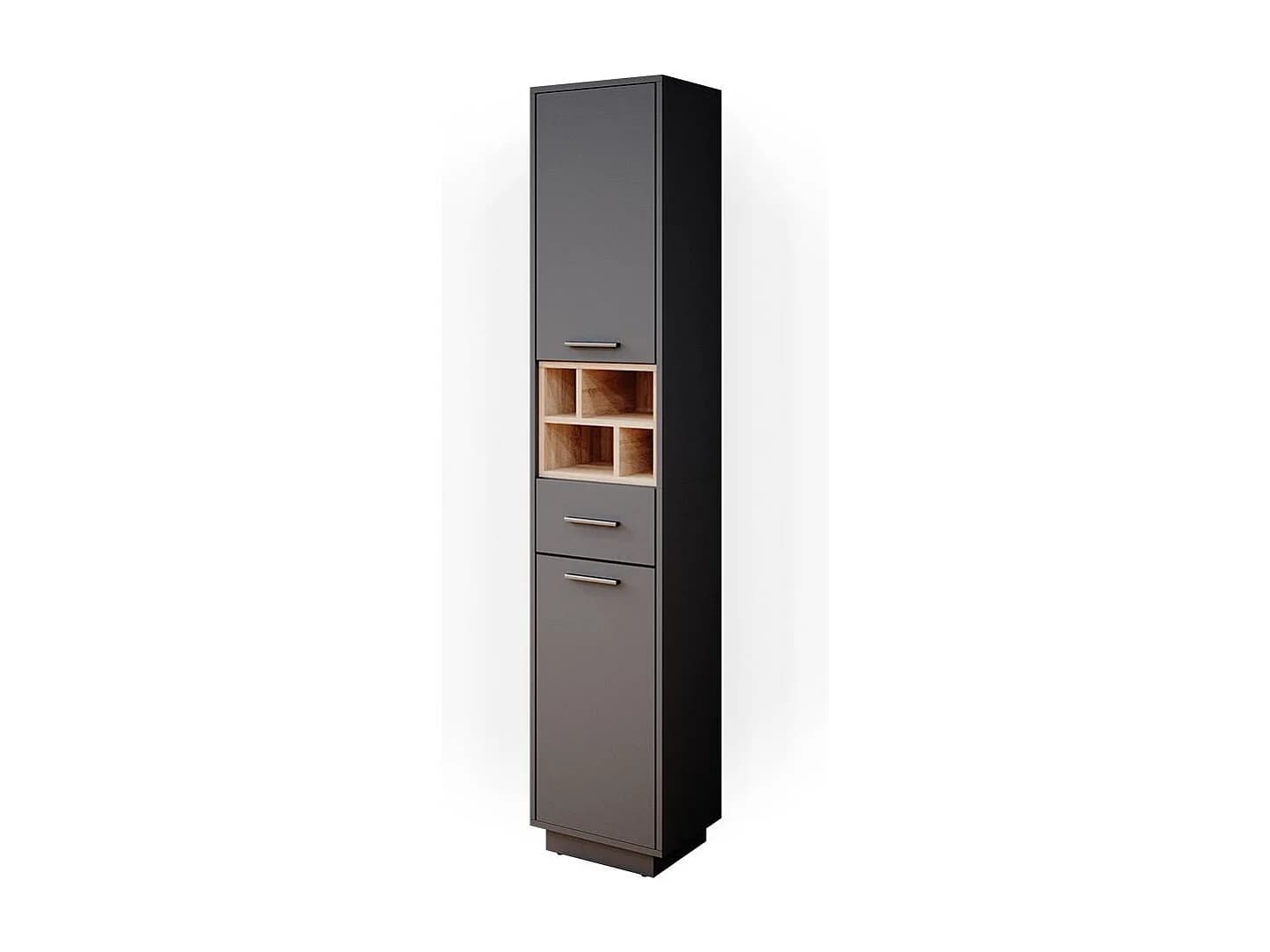 Meuble salle de bain anthracite 38x30x190 beatrice