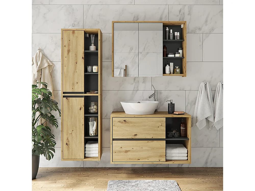 Armoire de salle de bain chêne artisan 50x33x170 viola