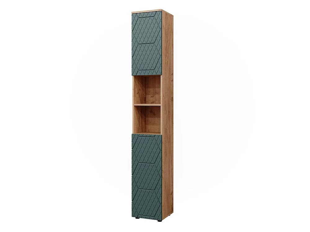 Armoire de salle de bain vert/force de lor chêne 30x30x192 irma