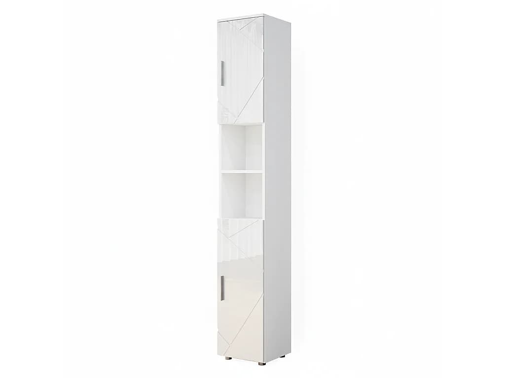 Meuble salle de bain blanc haute brillance 30x30x192 irma