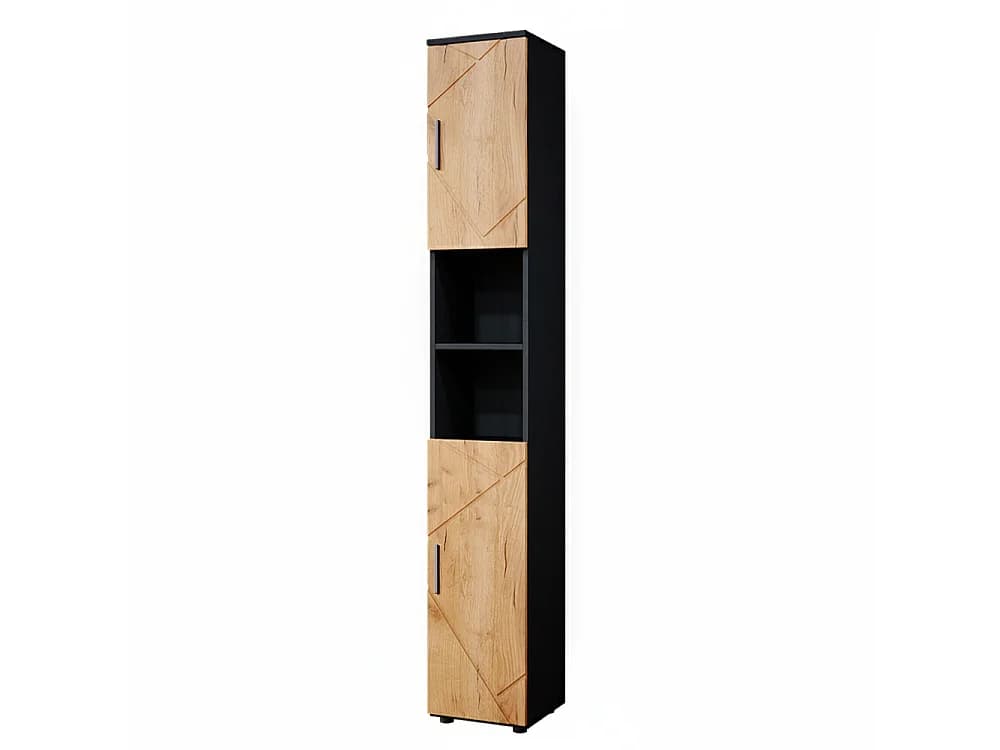 Meuble salle de bain chêne doré/anthracite 30x30x192 irma