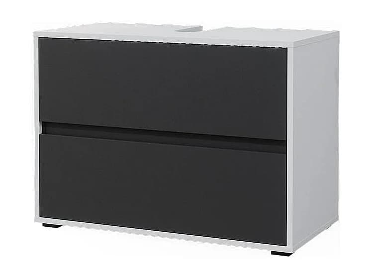 Meuble sous vasque simple blanc/anthracite 80.2x40.1x58.2 maltin